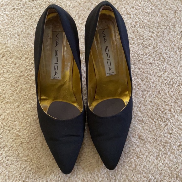 Via Spiga black satin pumps - Picture 4 of 6